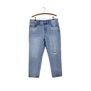 J Crew Slouchy Boyfriend Jeans Distressed Light Blue Basin Wash BD364 Size 31